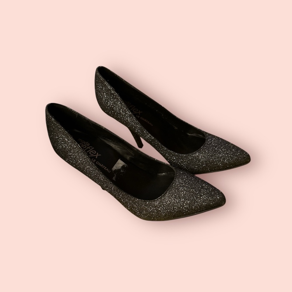 New Moda Reflex size 8 Women's Black Glitter Pumps